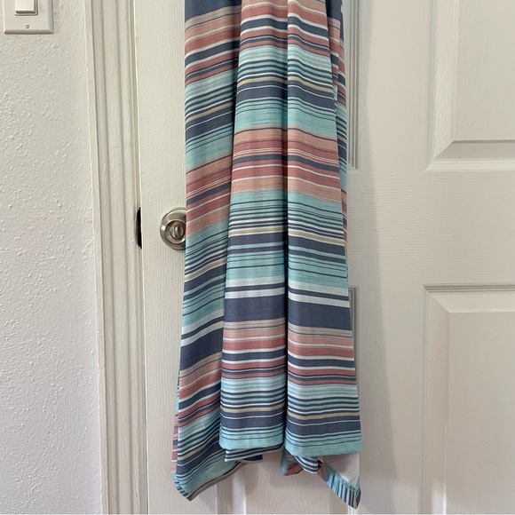 prAna Josepina Striped Maxi Dress Athletic Athleisure Crossover Back Medium - Picture 6 of 13